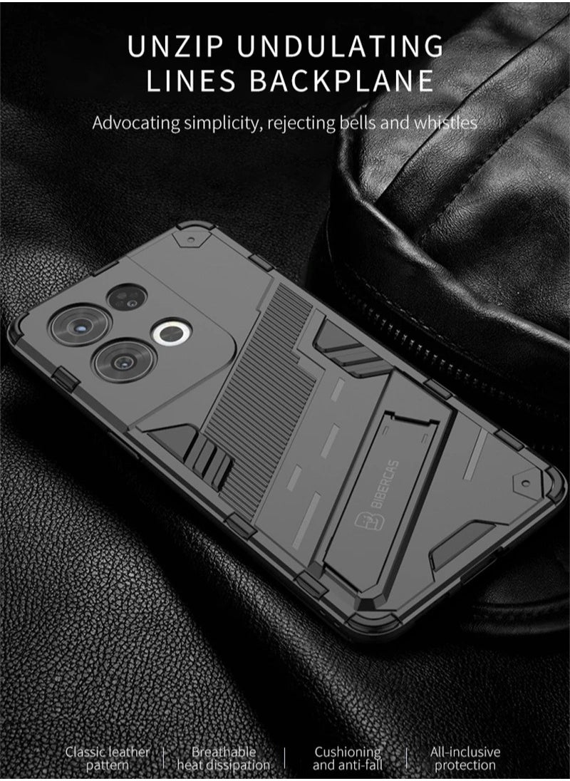 Generic - Punk Armor 2 in 1 PC Tpu Shockproof Phone Case with Invisible Holder For OPPO Reno 8 Pro 5G/Reno 8 Pro Plus 5G (White) - Image 1