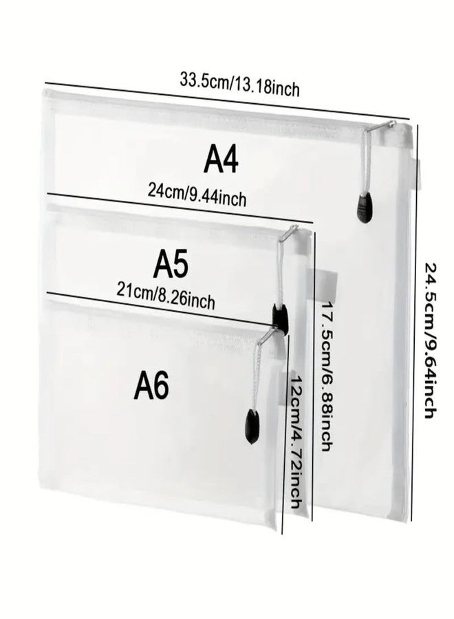 TOMATUS® Clear Cosmetic Bag, Hanging Mesh Toy Organizer Bags, Zipper Storage Pouches for Building Blocks, Puzzle Pieces & Baby Items, Wall Mounted Storage Solution ((A6,A5,A4) 6PCS) - Image 3