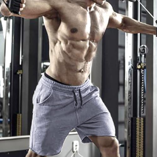 EVERWORTH Men's Casual Training Shorts Gym Workout Fitness Short Bodybuilding Running Jogging Short Pants Gray L Tag XXL - Image 5