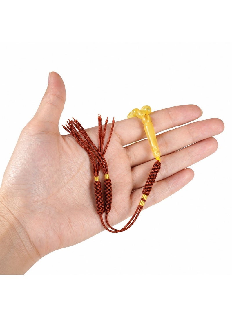 TranquilBeads Natural Baltic Amber Tasbih with Certificate, 99 Beads Opaque Honey Amber Misbaha with Handmade Woven Tassel & Gift Box, Gift for Ramadan, Eid, Hajj & Umrah - Image 5