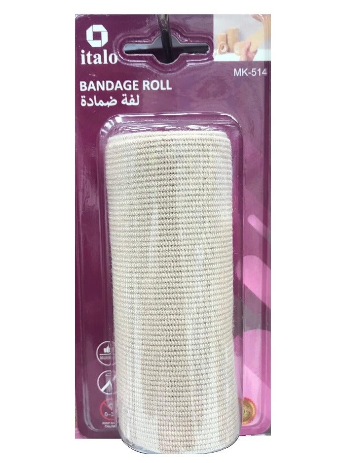 ITALO 5-Rolls Elastic Bandages, Ankle, Knee, Body Wrap, Leg Compression Wraps - Image 1