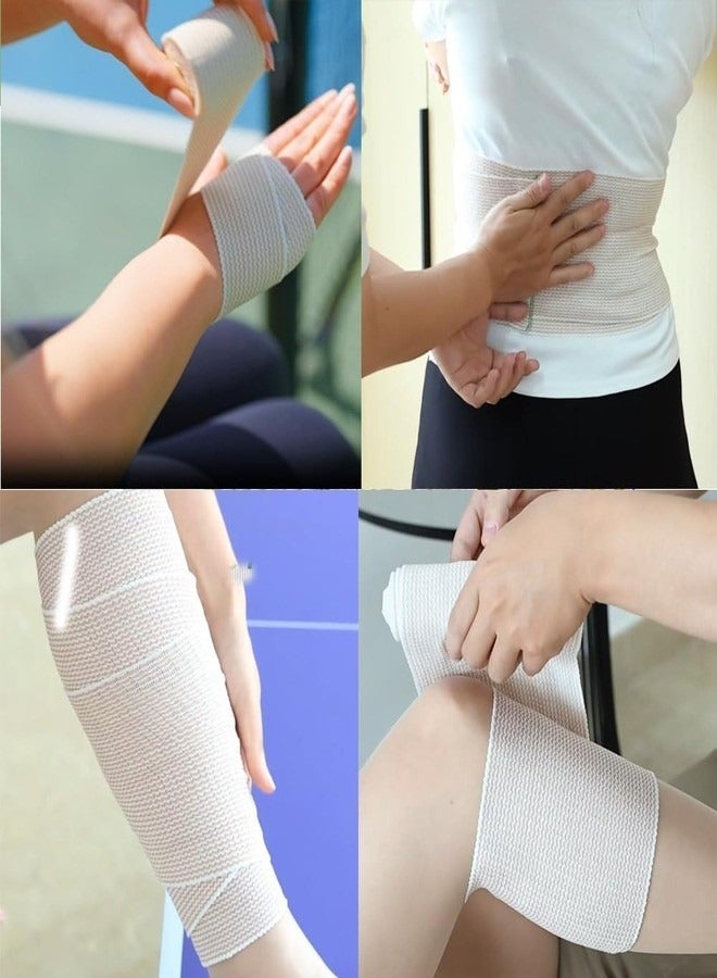 ITALO 5-Rolls Elastic Bandages, Ankle, Knee, Body Wrap, Leg Compression Wraps - Image 2