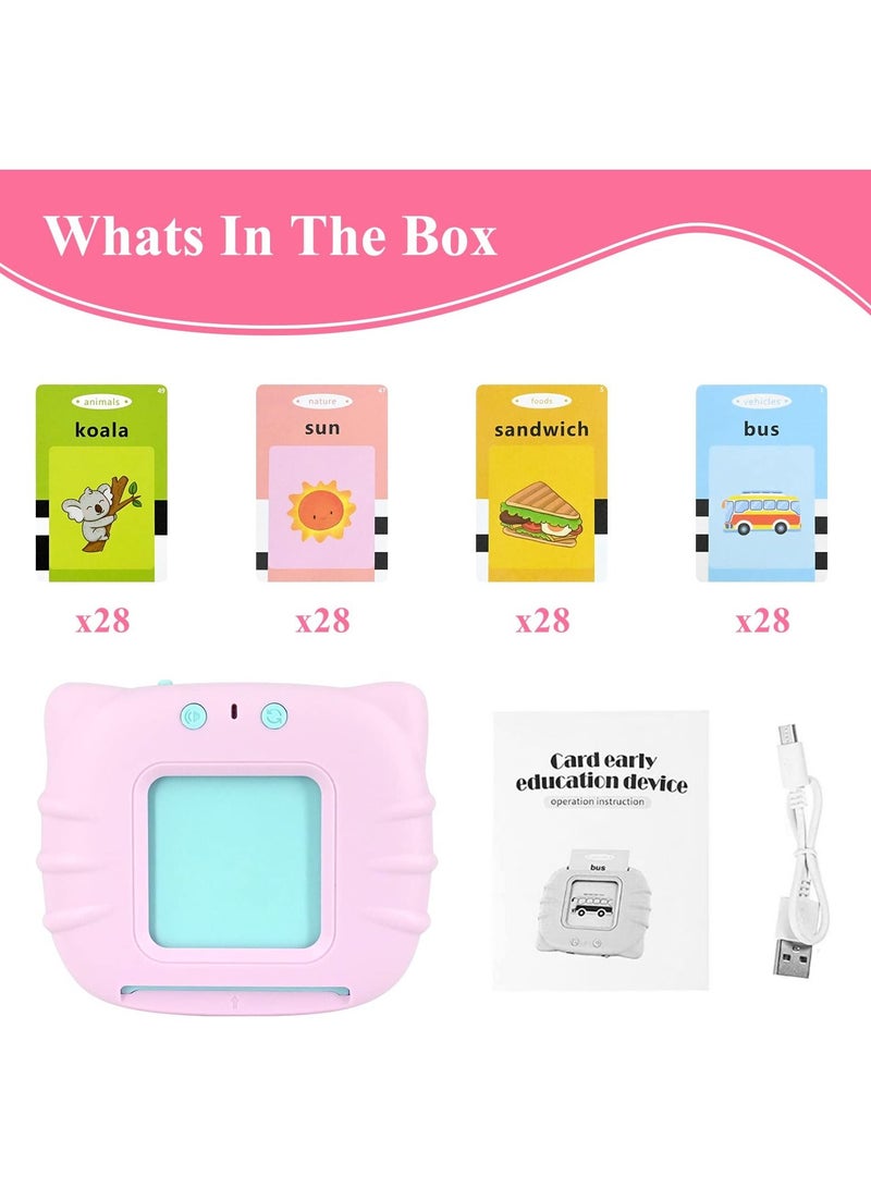 Flash Cards for Toddlers 2-4 Years, 112 Audible Talking Flash Cards 224 Words Educational Toys for 2 3 4 5 6 Year Old Boys Girls, Sight Words Flash Cards Kindergarten (Blue) - Image 3