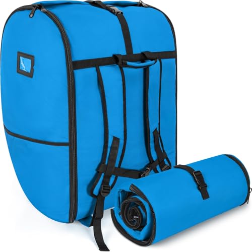 WELIDAY Padded Car Seat Travel Bag Compatible with Doona Infant Car Seat Travel Bag Foldable Car Seat Stroller Gate Check Bag for Airplane Sky Blue - Image 1