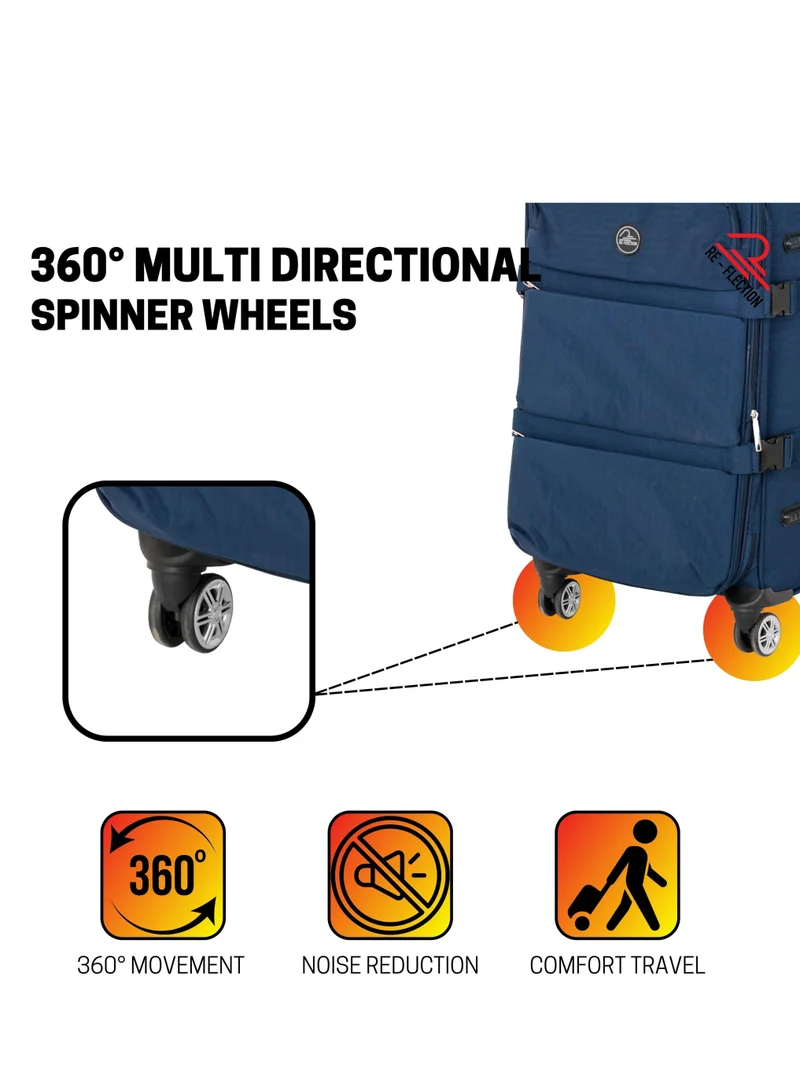 Reflection Reflection 24 Inch Crinkle Carry-on Suitcase Lightweight Vertical Series Travel Soft Luggage Trolley with 84L Storage Capacity and 4 Spinner Wheels Grey