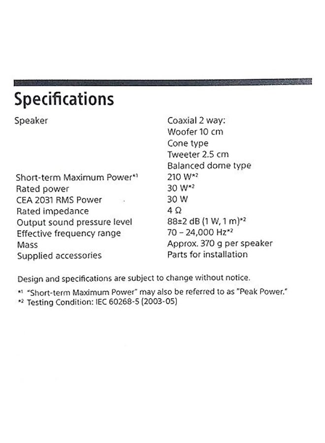 Sony Renewed - Car Speaker XS-FB102E 10 cm (4 inch) 2-Way Coaxial Speakers - Image 3