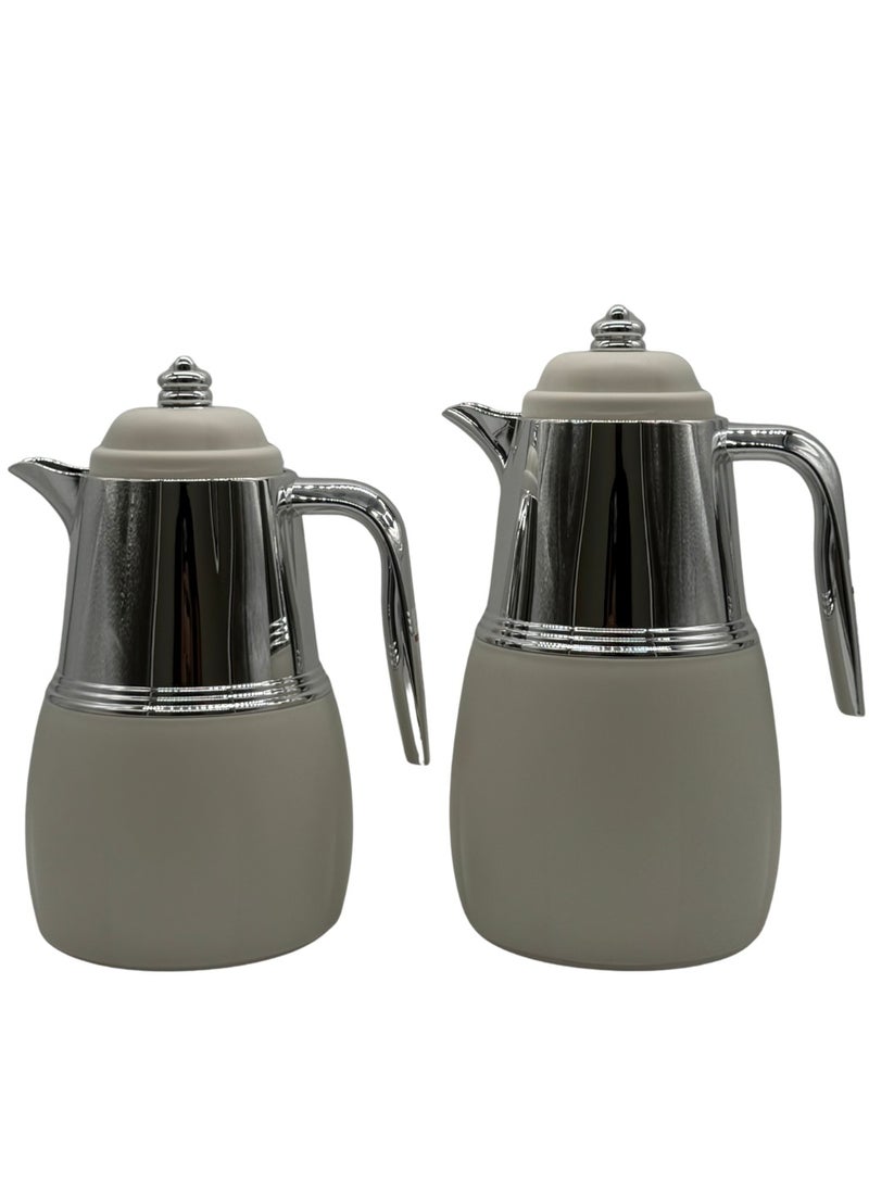 AL-GANNAS 2 Peice Thermos Set for Tea & Coffee | 1L & 0.7L | High-Quality with 2-Year Heat Retention Warranty | Elegant New Design - Image 1