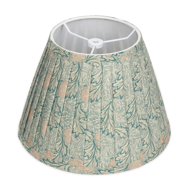 DOLOOTA Sage Green Empire Pleated Lamp Shade - 1 Pack, 5" x 9" x 6.2" Small Vintage Leaves Print Fabric Lampshade for Table Lamp, Spider Fitter Replacement Lamp Shade, Assembly-Free - Image 1