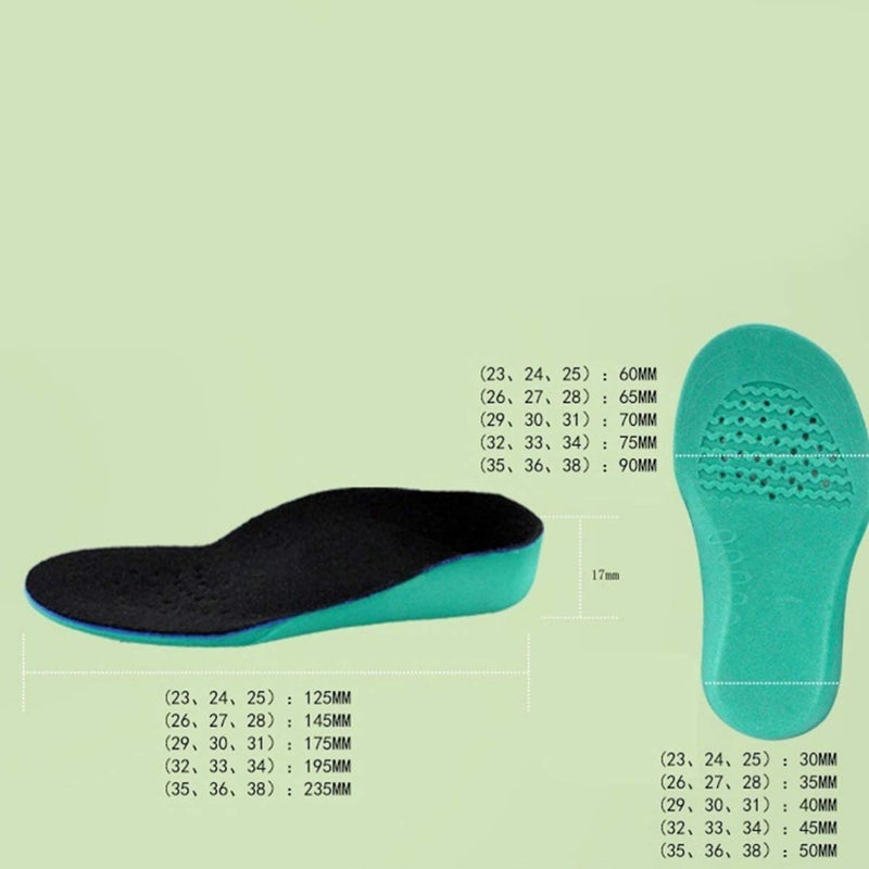 Kids Orthotic Insoles Arch Support For Flatfoot Correction Size 1 Black - Image 3