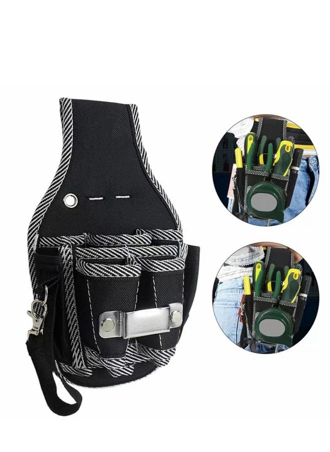 Generic Tool Pouch -Single Side Tool Belt Pouch/Utility Belt Bag/Tool Apron for Carpenter/Gardening/Waist, Durable Canvas Construction.Comfortable, Light Weight (BLACK)  - Image 4