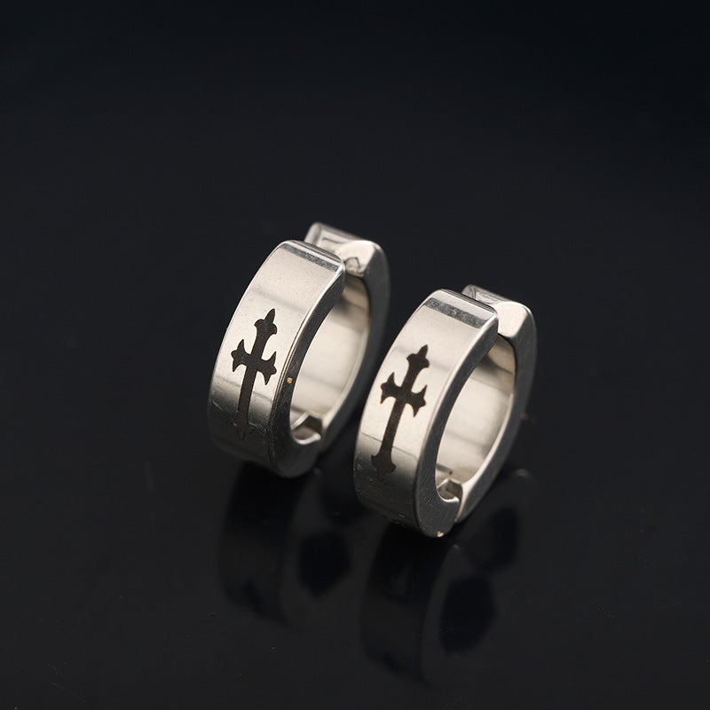 Titanium Steel Ear Cuff Unisex Simple Elegant X265-A (cross ear clip) single