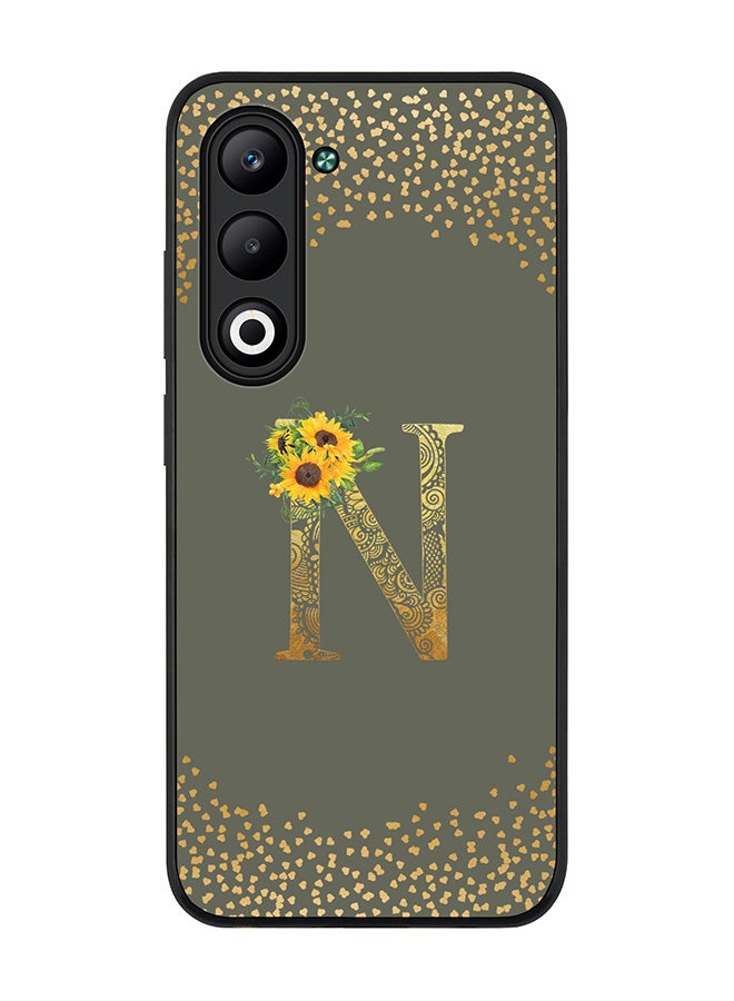 For Oppo A5 5G / A5 4G Case,Slim fit Camera Protection, Shockproof Thin Phone cover  - Custom Floral Monogram - N  (Olive Green )