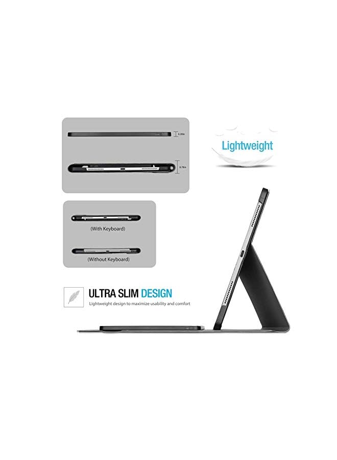 Procases for iPad Pro 11 Keyboard Case 2022 2021 2020 2018, Slim Shell Lightweight Cover with Magnetically Detachable Wireless Keyboard for iPad Pro 11 Inch 4th 3rd 2nd 1st Gen -Black - Image 5