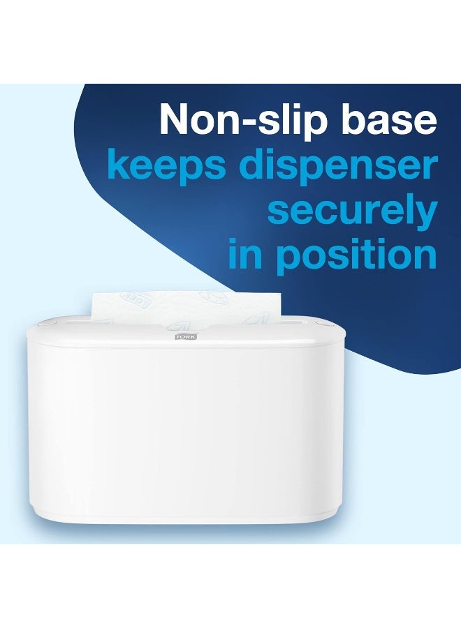 Tork Xpress Countertop Multifold Hand Towel DispenserWhiteH2/H23One-At-A-Time DispensingElevation Design  - Image 4