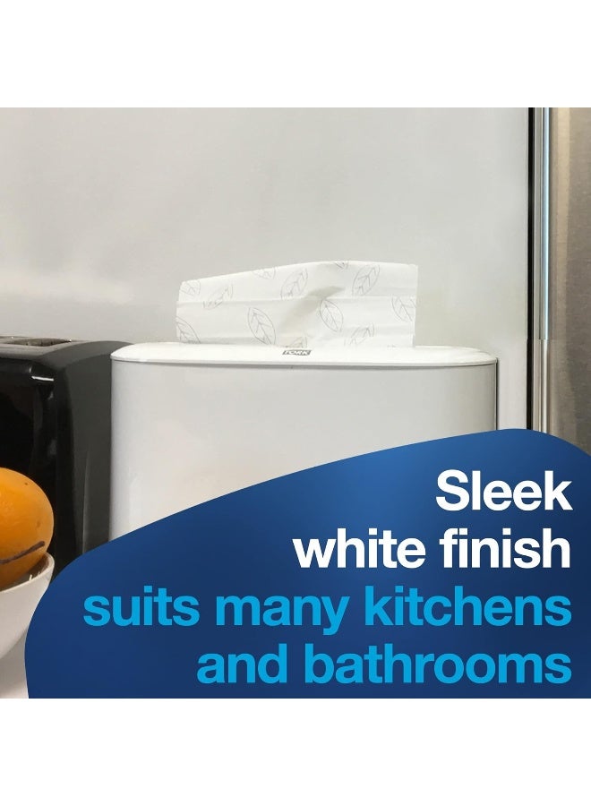 Tork Xpress Countertop Multifold Hand Towel DispenserWhiteH2/H23One-At-A-Time DispensingElevation Design  - Image 5