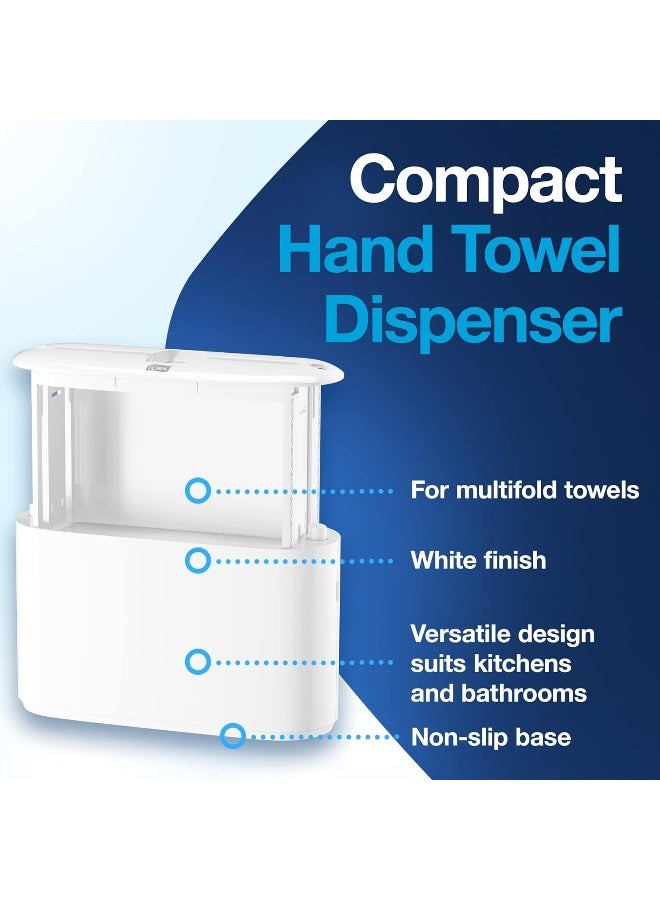 Tork Xpress Countertop Multifold Hand Towel DispenserWhiteH2/H23One-At-A-Time DispensingElevation Design  - Image 3