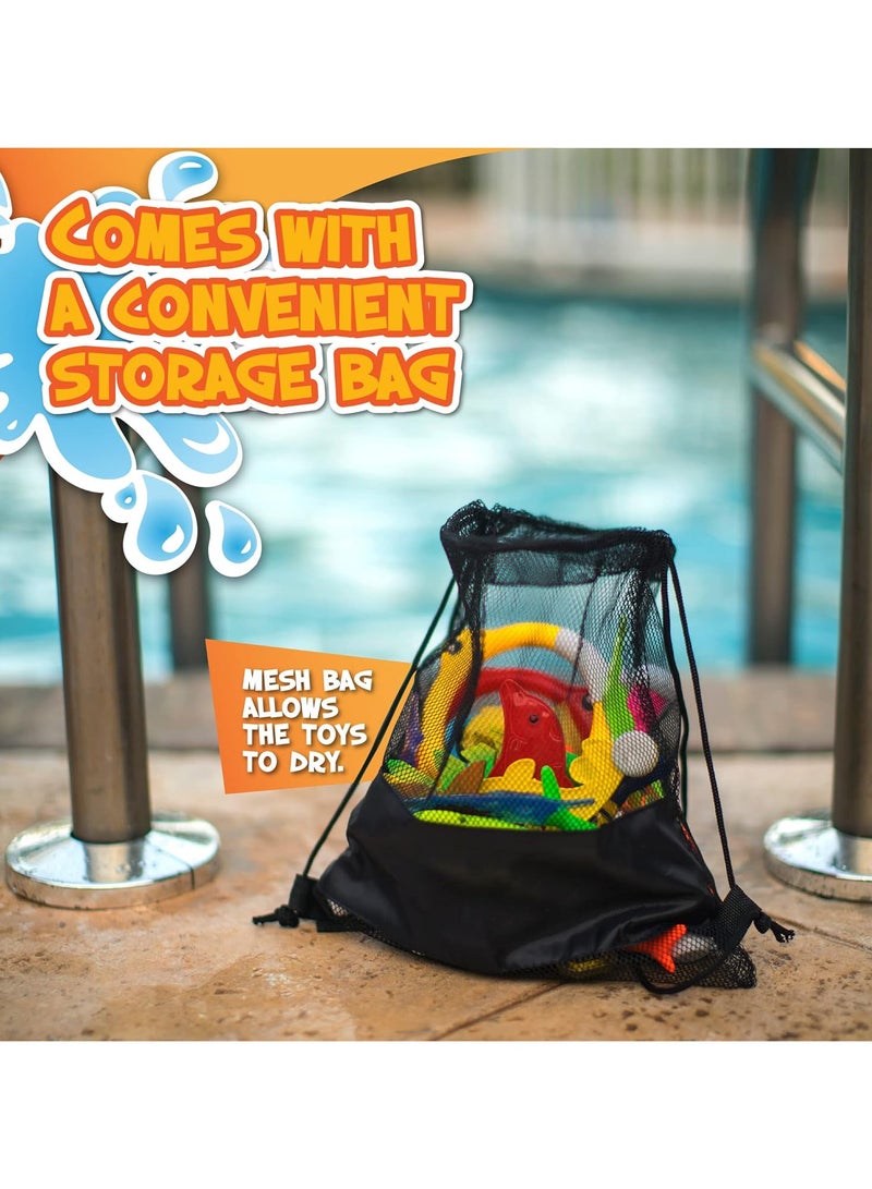 VUCATIN 30 Pcs Diving Toys Swimming Pool Toys for Kids Ages 7+ with a Storage Net Bag Pool Dive Toys for Kids Pool Games Swim Summer Water Toys Include Diving Sticks & Pool Rings - Image 4