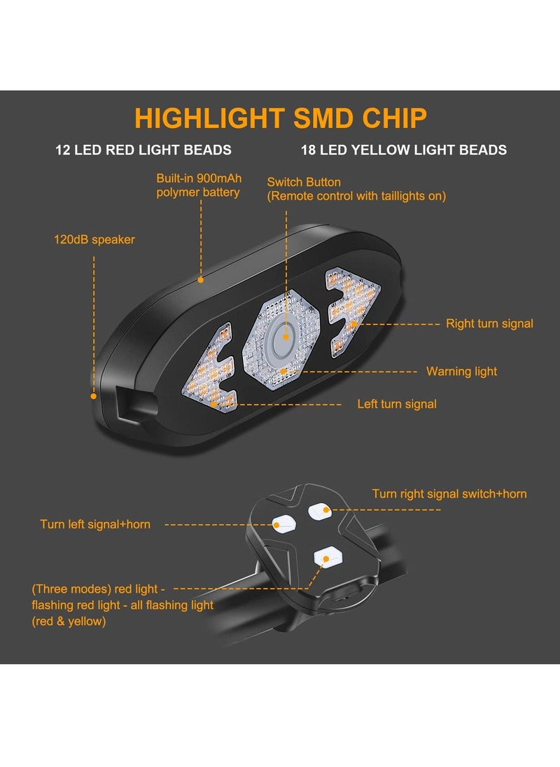 Y&D Bike Tail Light, Remote Control Turn Signal led, USB Rechargeable Rear Light Cycling Safety Warning Lights For All Mountain Road Bicycle Indicators  - Image 5