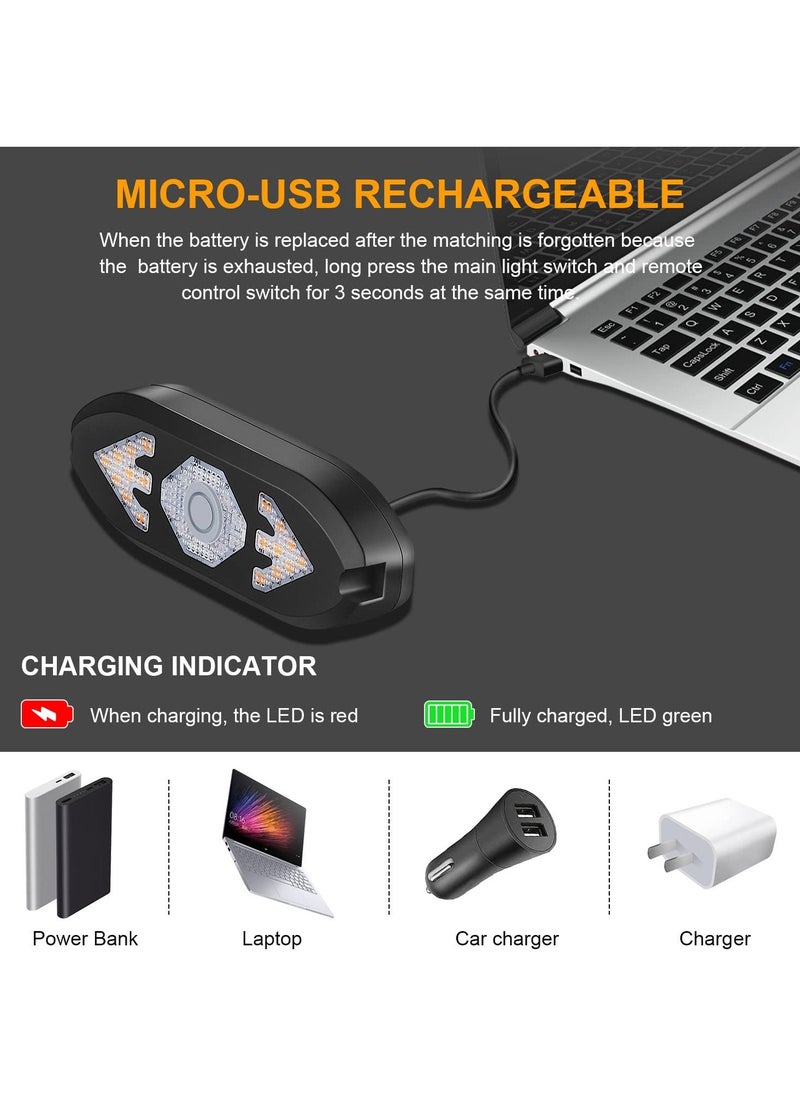 Y&D Bike Tail Light, Remote Control Turn Signal led, USB Rechargeable Rear Light Cycling Safety Warning Lights For All Mountain Road Bicycle Indicators  - Image 4