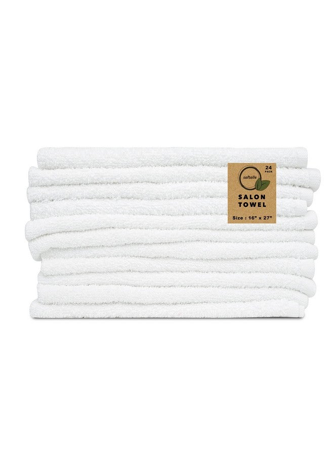 Softolle Softolle 100% Cotton Ring Spun Salon Towels - Bulk Pack of 16x27 Inches White Hand Towels - Not Bleach Proof - for Spa, Hair, Facial, Gym Use  - Image 5