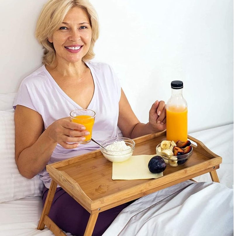 Home-it Bed Tray table with folding legs, and breakfast tray Bamboo bed table and bed tray with legs - Image 5