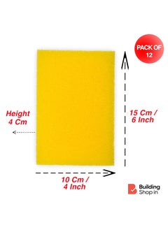 Buildingshop.in Buildingshop Pack of 12 Sponges for Wall Floor CleaningWashing with Premium Density  - Image 2