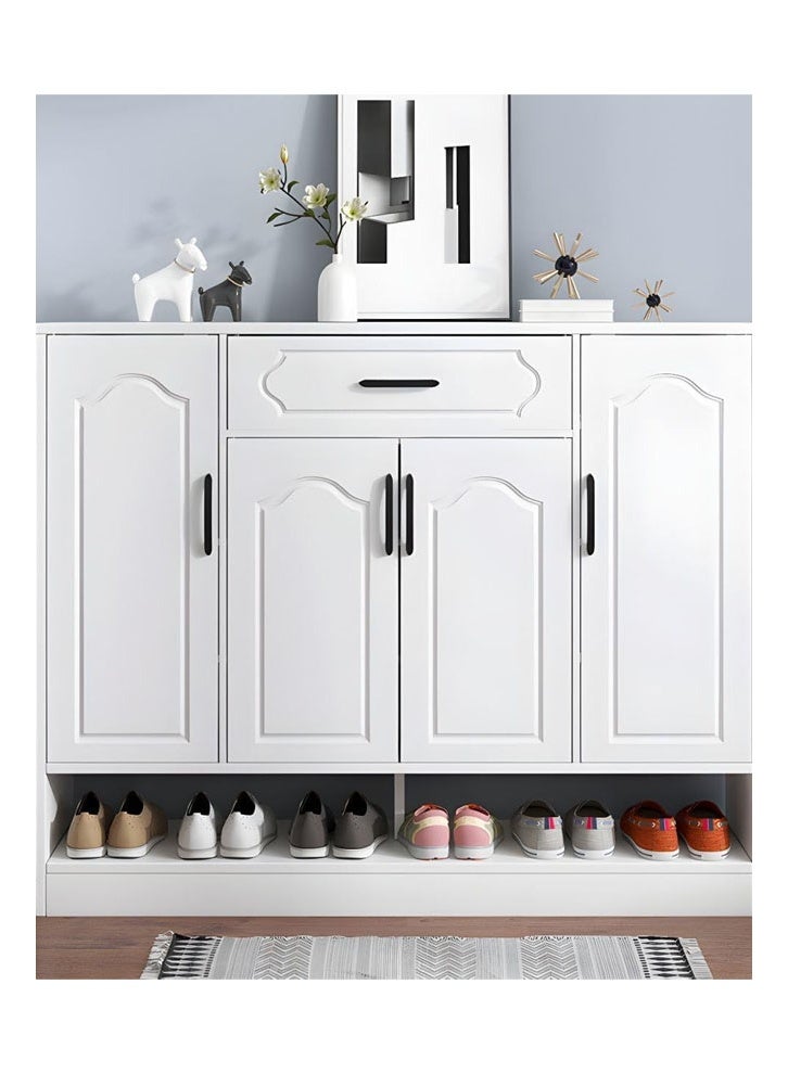 NKX Luxury Multifunctional Entryway Shoe Cabinet & Drawer Storage Warm White Plastic Shoe Cabinet, 140*30*100(cm) - Image 3