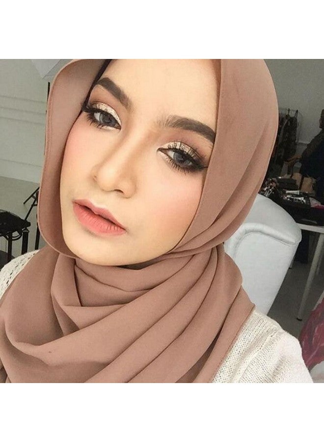LMVERNA Solid Color Bubble Chiffon Scarf Women Muslim Hijab Long Scarf wrap Scarves - Image 5