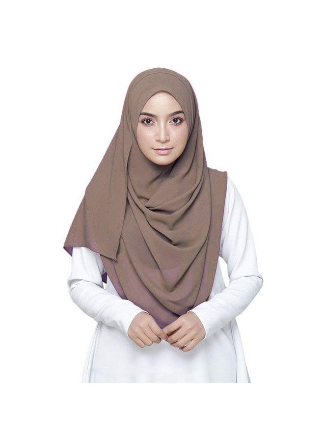 LMVERNA Solid Color Bubble Chiffon Scarf Women Muslim Hijab Long Scarf wrap Scarves - Image 1
