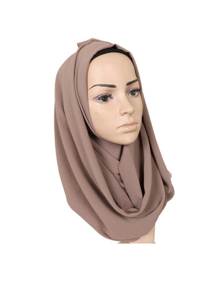 LMVERNA Solid Color Bubble Chiffon Scarf Women Muslim Hijab Long Scarf wrap Scarves - Image 2