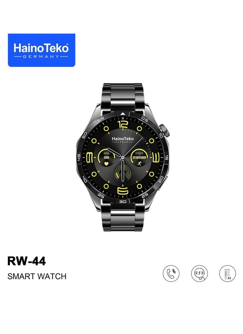Haino Teko - RW 44 GT4 Men Smart Watch With 3 Pairs Straps HD IPS AMOLED Display Waterproof Smartwatch App Control Heart Rate GPS And Fitness Smartwatch With Wireless Charger - Image 1