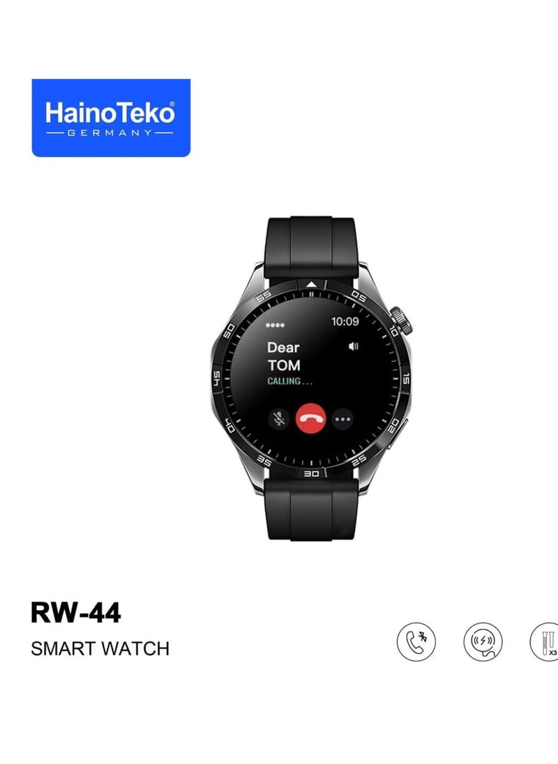 Haino Teko - RW 44 GT4 Men Smart Watch With 3 Pairs Straps HD IPS AMOLED Display Waterproof Smartwatch App Control Heart Rate GPS And Fitness Smartwatch With Wireless Charger - Image 1