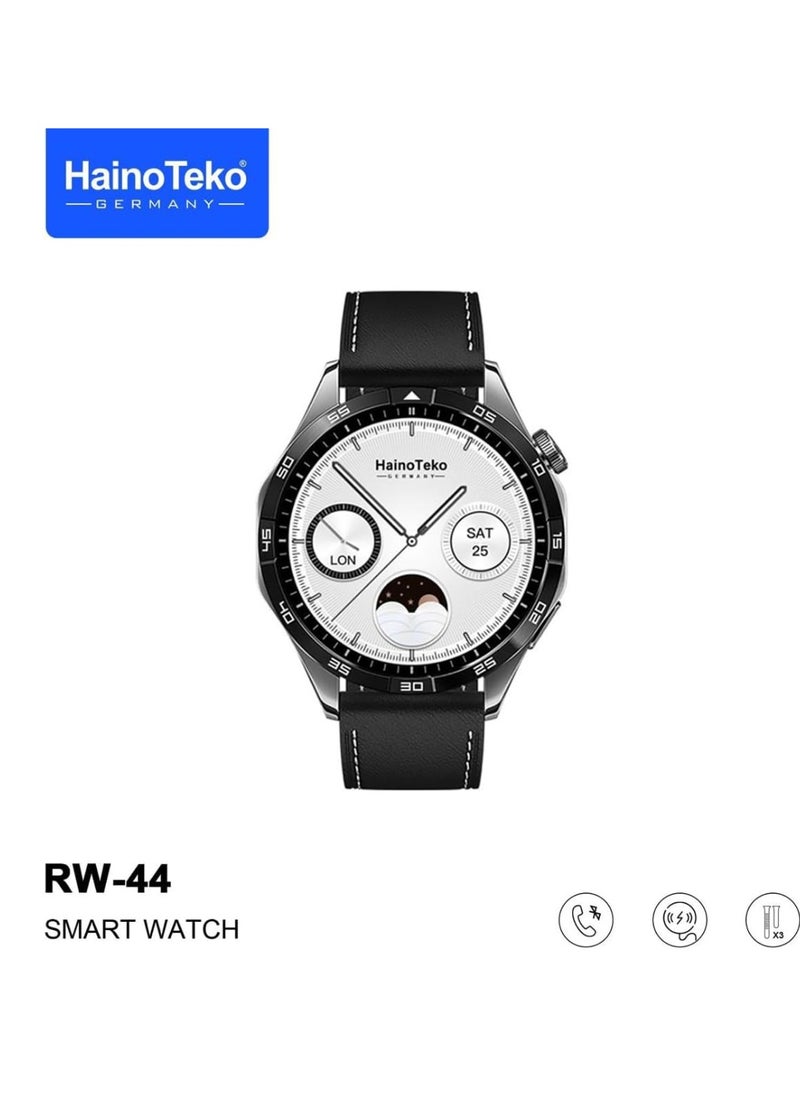 Haino Teko - RW 44 GT4 Men Smart Watch With 3 Pairs Straps HD IPS AMOLED Display Waterproof Smartwatch App Control Heart Rate GPS And Fitness Smartwatch With Wireless Charger - Image 1