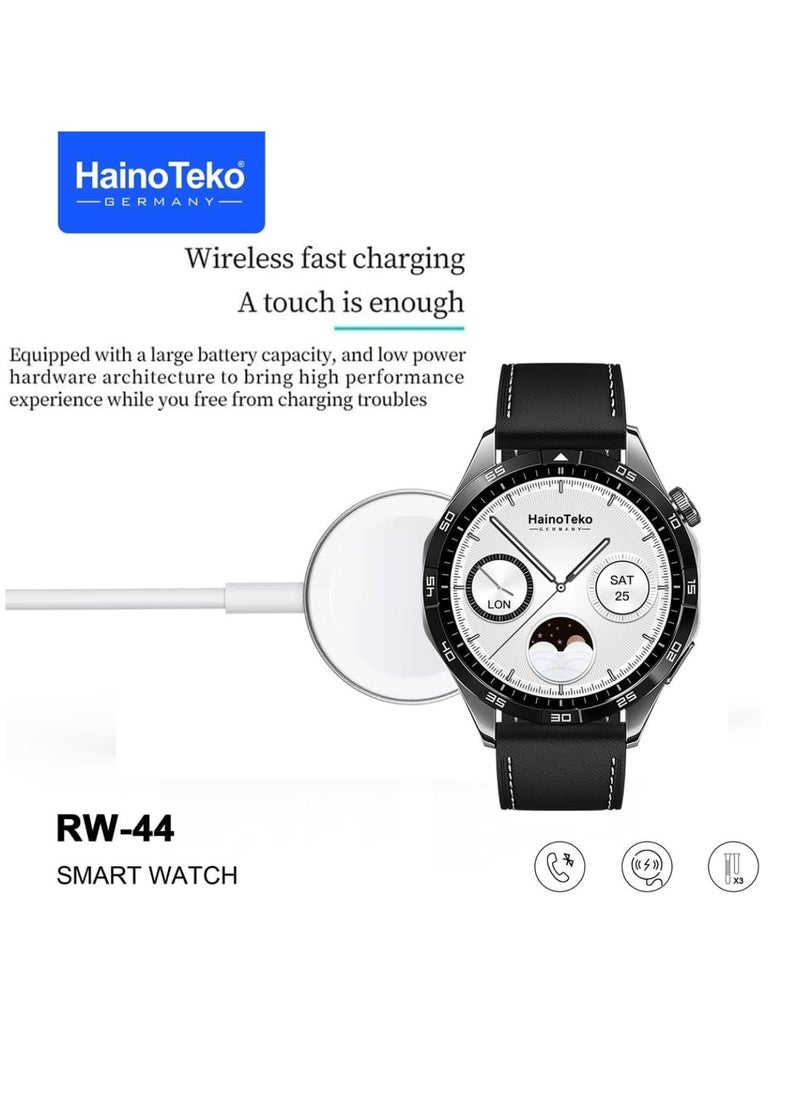 Haino Teko - RW 44 GT4 Men Smart Watch With 3 Pairs Straps HD IPS AMOLED Display Waterproof Smartwatch App Control Heart Rate GPS And Fitness Smartwatch With Wireless Charger - Image 1