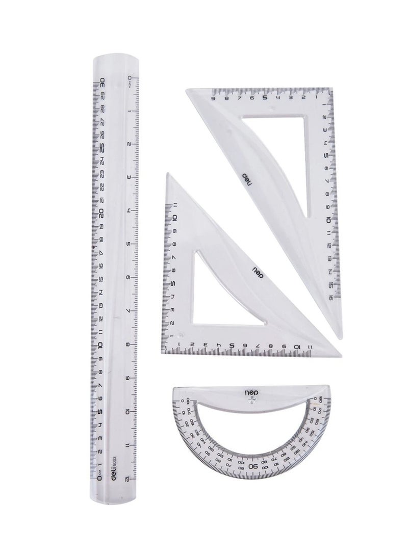Deli 4-Piece Geometric Ruler Set - Image 2