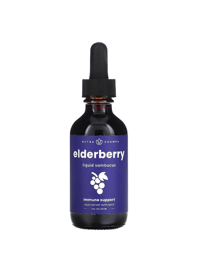 NutraChamps NutraChamps, Elderberry, Sambucus, 200 mg, 2 fl oz (60 ml)  - Image 3