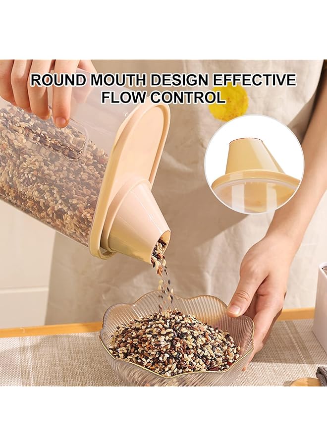 SKY-TOUCH 4Pcs Food Storage Containers, 2.5L Cereal Containers With Measuring Cup, Kitchen Pantry Airtight Plastic Storage Organizer, Food Grade And Bpa Free, For Cereal, Dry Food, Flour And Sugar - Image 5