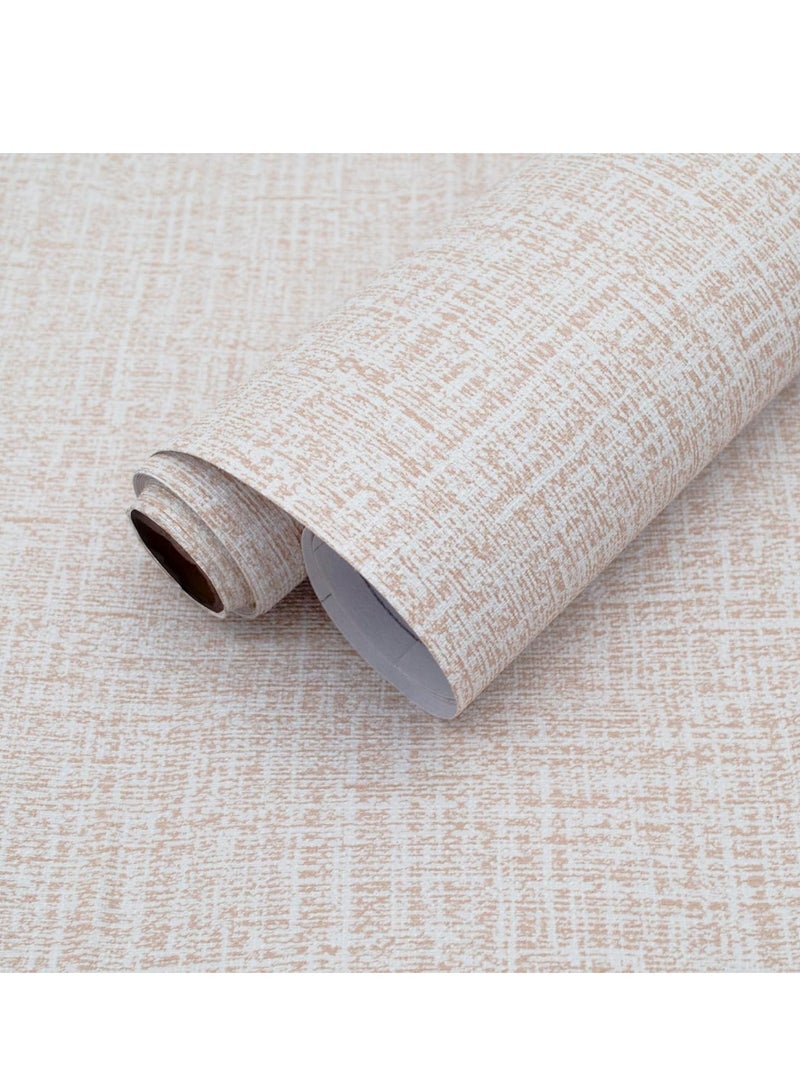 Yancorp 10ft Textured Fabric Wallpaper Faux Grasscloth Khaki Peel and Stick Self-Adhesive Linen Removable Wallpaper Cabinets Counter Top Liners - Image 1