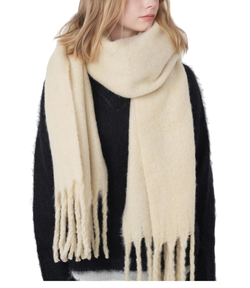 TYHOTULY Chunky Scarf for Women Winter Oversized Thick Warm Tassel Scarves Cold Weather Large Blanket Soft Warm Shawl Wraps (Apricot) - Image 2