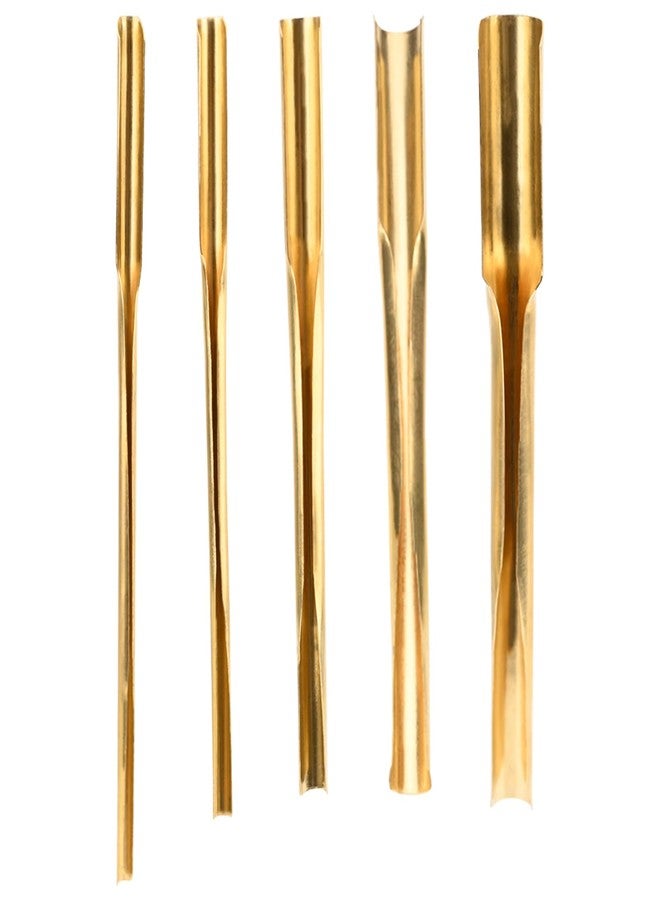 STPCTOU Brass Clay Hole Cutter Pottery Ceramic Punching Tools Slotting Sculpting Set Pottery Carving Tools Clay Modeling Tools Punching Tools Kids Pottery Clay Molding DIY Carving Crafts (5 Pcs) - Image 1