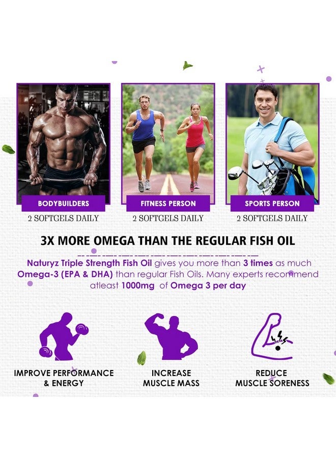 Naturyz Joint Support with Jointe Maximum Strength 1500mg Glucosamine 400mg Chondroitin 400mg MSM & Triple Strength Omega 3 Fish Oil 2500mg with Highest Omega 3-6-9 Per Serving (EPA 1200mg DHA 800mg) - Image 4