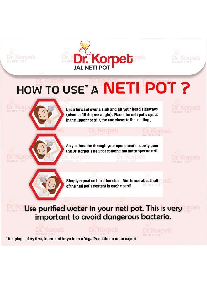 Non-Breakable Plastic Jal Neti Pot Neti Lota For Nasal Cleansing Sinus And Passages For Health, Neti Kriya Kit (Pack Of 2(Two))
