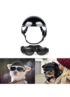 Dog Helmet and Goggles for Small Breed Dog, UV Protection Dog Motorcycle Goggles Helmet with Ear Hole, Dog Bike Helmet