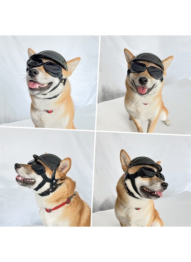 PETLESO - Dog Helmet and Goggles for Small Breed Dog, UV Protection Dog Motorcycle Goggles Helmet with Ear Hole, Dog Bike Helmet - Image 1