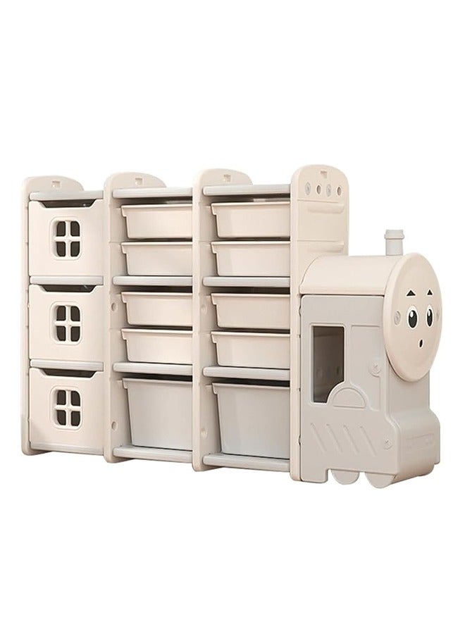 Beauenty Children Deluxe Toy Storage Organizer  Kids Storage Bins Toy Boxes  Children's Toy Storage Rack  Toddler Storage Organizer  Toy Box Organizer (Train Storage Rack-C) - Image 1