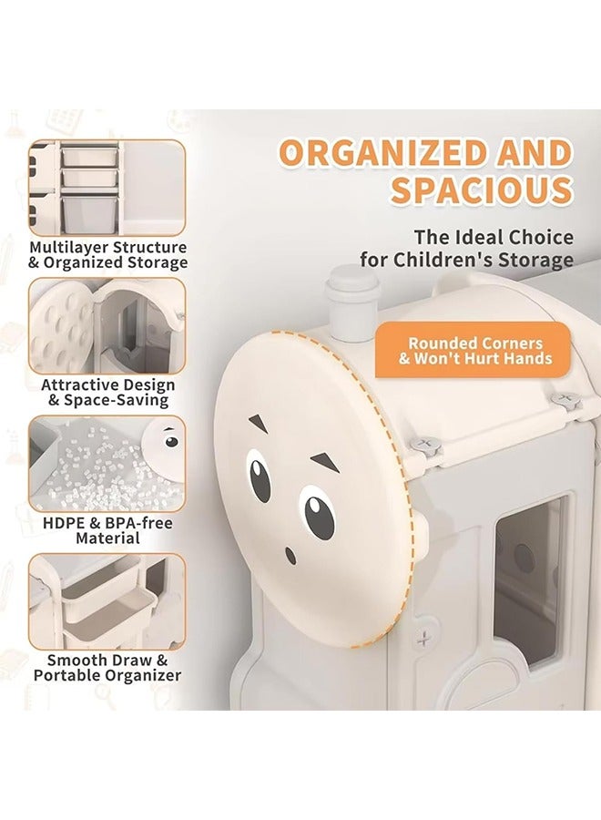 Beauenty Children Deluxe Toy Storage Organizer  Kids Storage Bins Toy Boxes  Children's Toy Storage Rack  Toddler Storage Organizer  Toy Box Organizer (Train Storage Rack-C) - Image 2