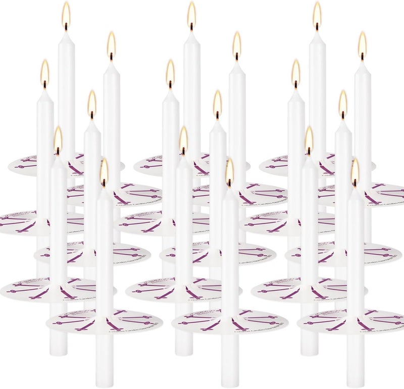 YOROXRG 200 pcs Church Candles with Drip Protectors for Devotional Candlelight Vigil Service, Unscented White 5" H X 1/2" D, No Smoke, Shabbat, Praye - Image 2