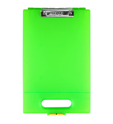 Dexas Clipcase Storage Clipboard with Handle, Lime Green - Image 1