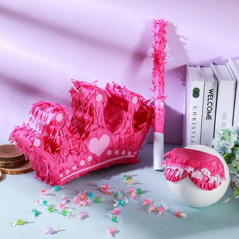 Sratte بياتا تاج الأميرة سراتي مع عصا الضرب وغطاء العين وكونفيتي بياتا صغيرة وردية للفتيات الأطفال الحجم المثالي لزينة حفلة عيد الميلاد موضوع الأميرة 157 × 9 × 3 بوصة - Image 4