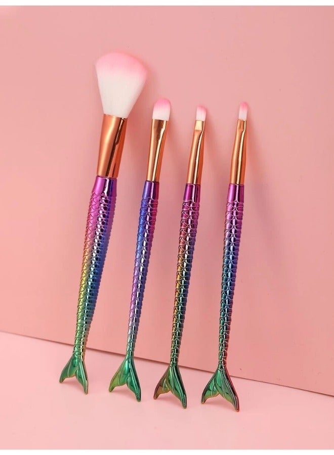 Mermaid Fish Makeup Brushes Set (4 pieces) - Image 1